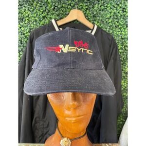vtg 2000s N-SYNC BOY BAND Hat // strapback tour concert music collectible nkotb